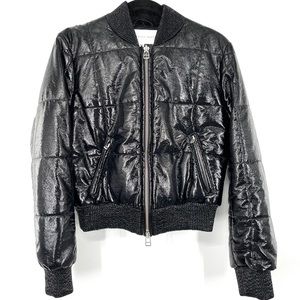 Veronica Beard Malin Quilted Zip-Front Bomber Jacket small